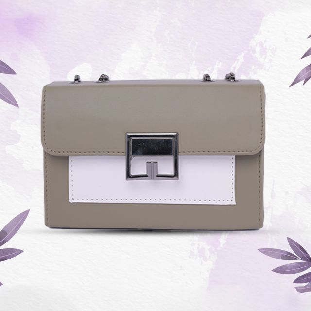 New Stylish Smokey Grey Sholder Sling Bag with Long Chain For Girls and Women