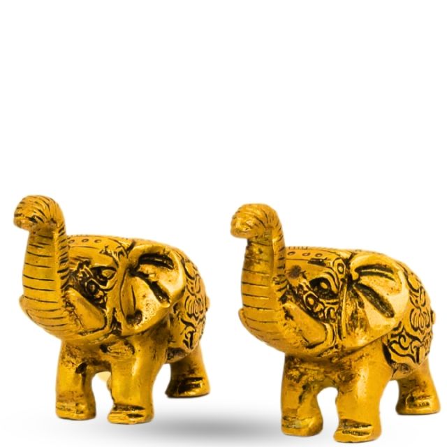 Brass Traditional Handcrafted BLESSING Elephants for Home Decorative