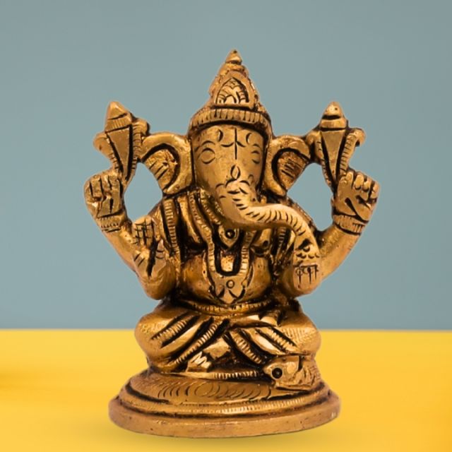 Brass Lord Ganesha Idol for Home