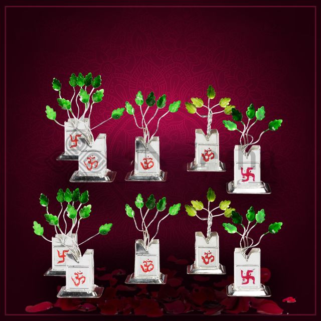 2 Inch German Silver Tulsi Miniatures Return Gift Set of 10