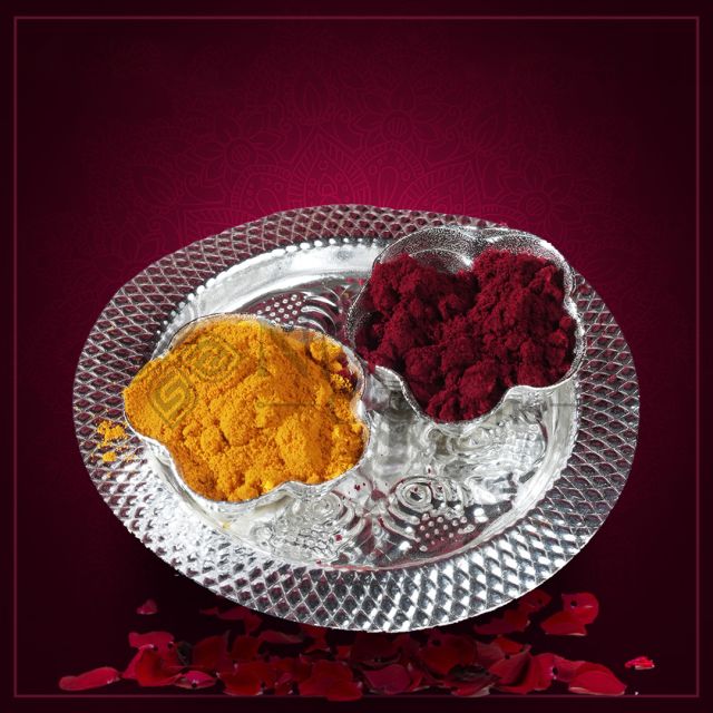 German Silver Pasupu and Kumkum Holder Set of 10 for Pooja