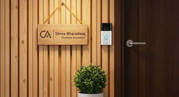 Wooden Name Plate for CA Wall Corporate Office Display
