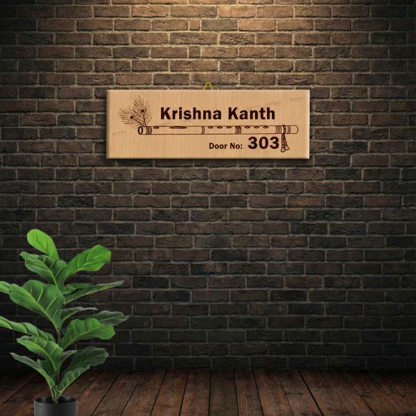 Wooden Name Plate for Home Flat Villa Entrance Corporate Gift